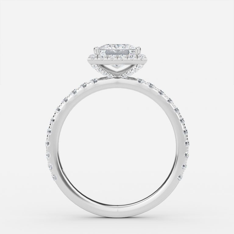 Princess Halo Engagement Ring