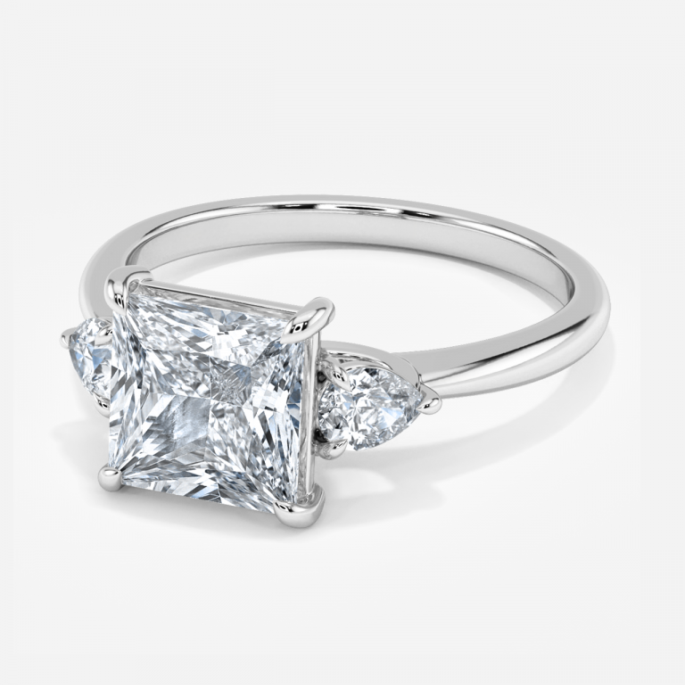 Princess Three Stone Engagement Ring