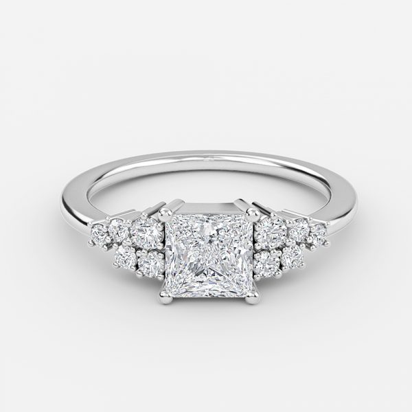 Princess Cluster Engagement Ring