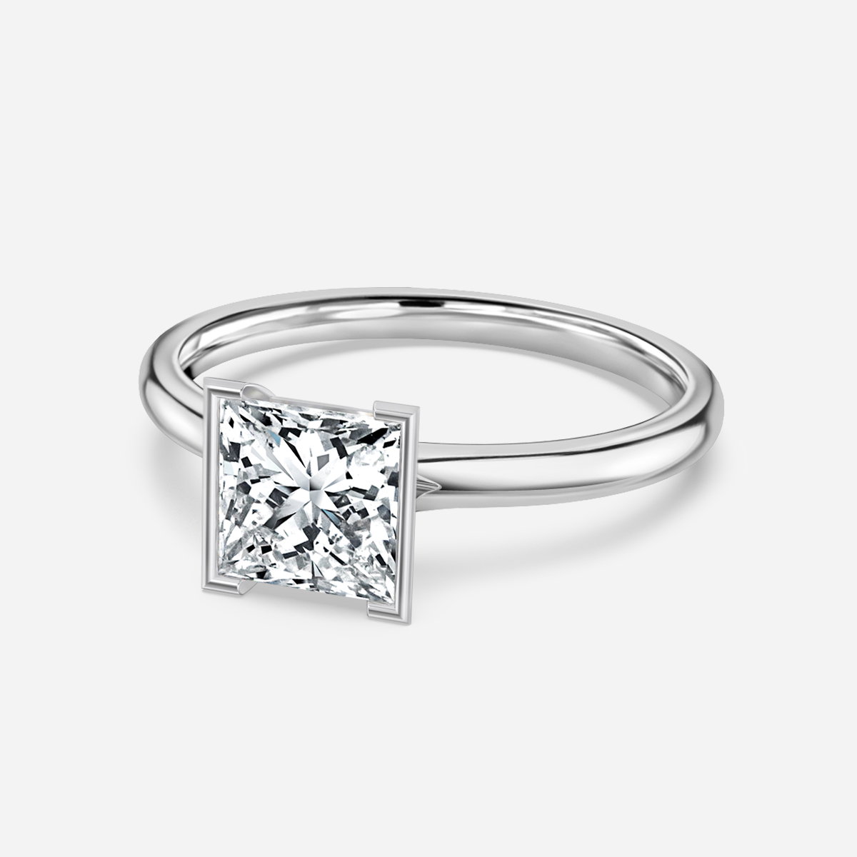 Princess Bezel Engagement Ring