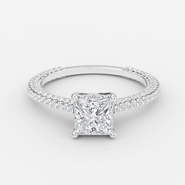 Princess Hidden Halo Engagement Ring