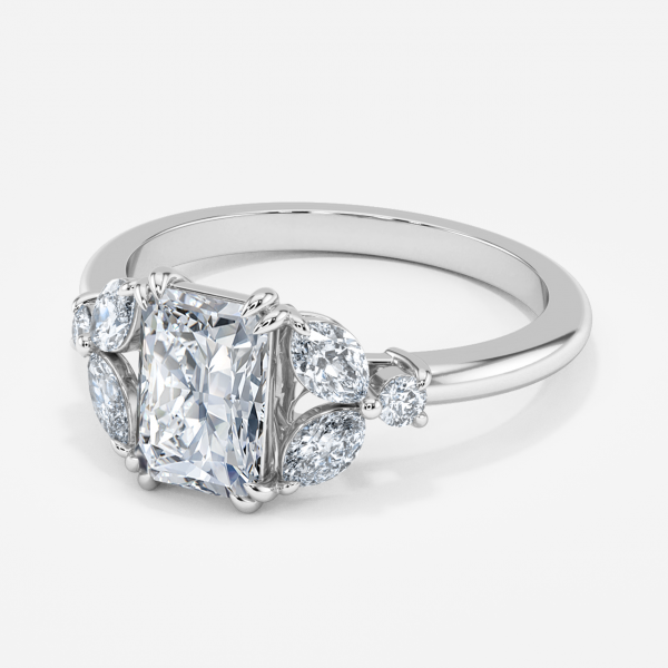 Radiant Three Stone Engagement Ring