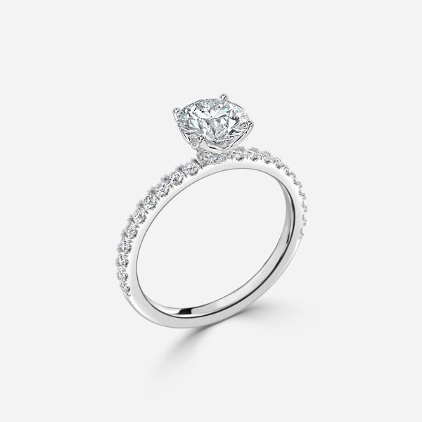 Round Hidden Halo Engagement Ring