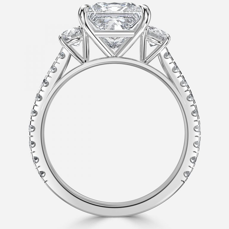 Princess Three Stone Engagement Ring