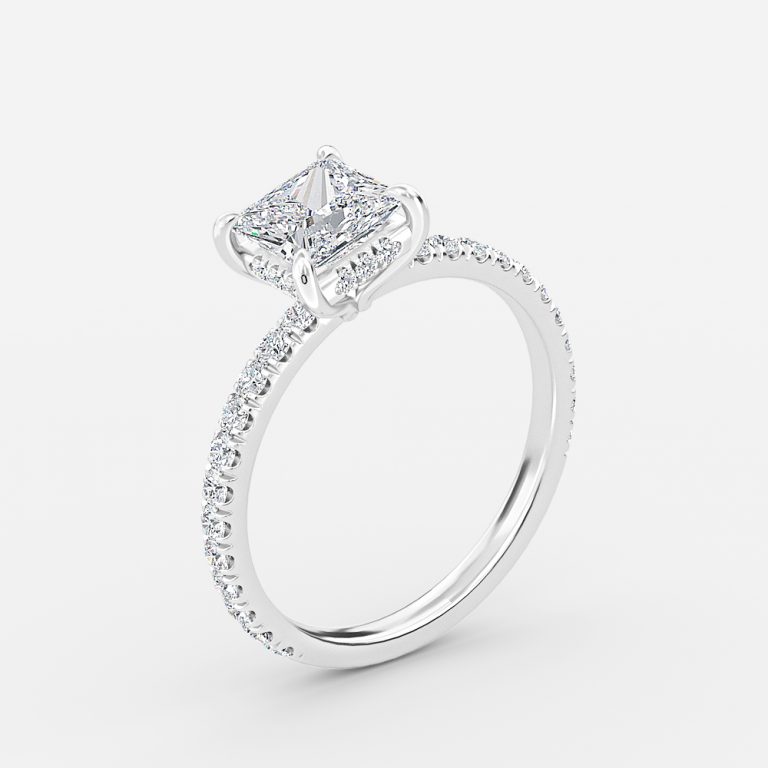 Princess Hidden Halo Engagement Ring