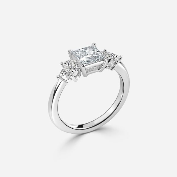 Princess Cluster Engagement Ring