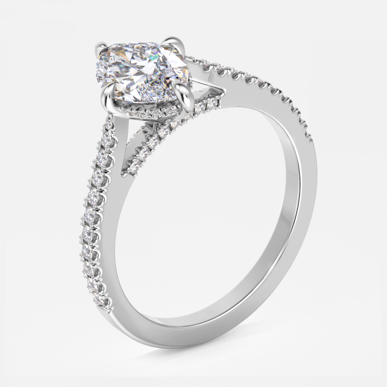 Marquise Hidden Halo Engagement Ring