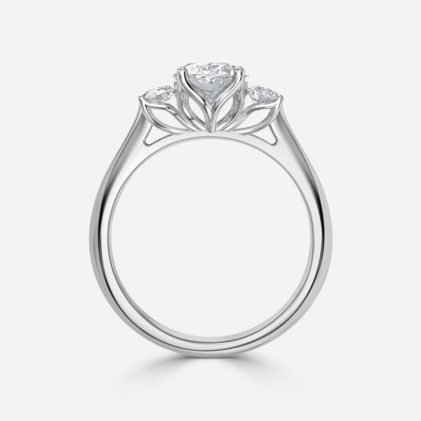 Oval Three Stone Engagement Ring
