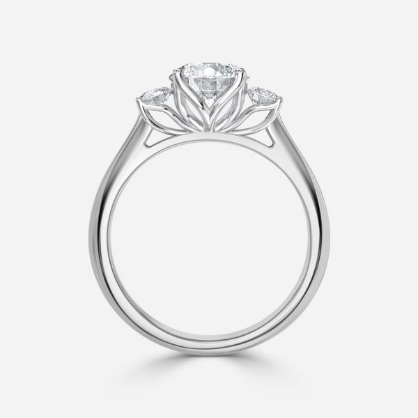 Round Three Stone Engagement Ring
