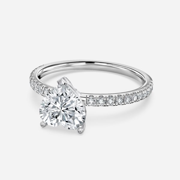 De La Luna Heart Diamond Band Engagement Ring