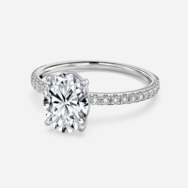 De La Luna Oval Diamond Band Engagement Ring