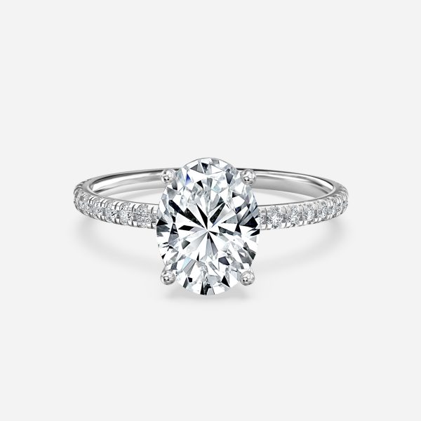 De La Luna Oval Diamond Band Engagement Ring