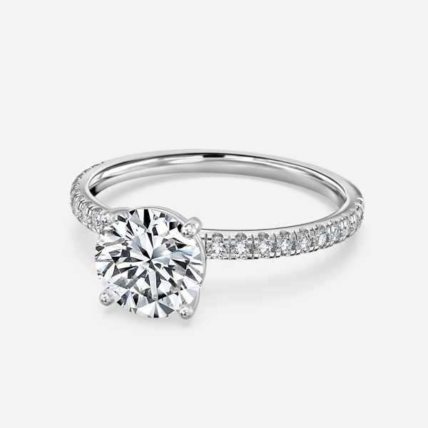 De La Luna Round Diamond Band Engagement Ring