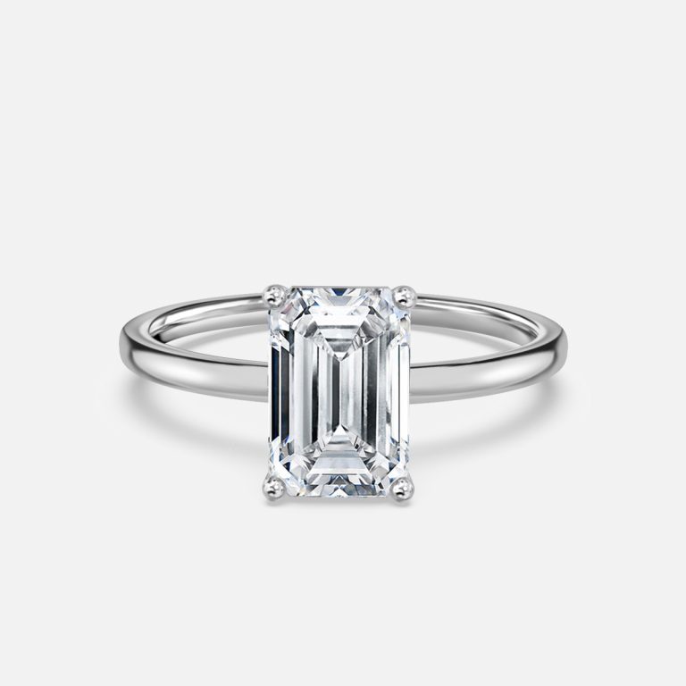 Emerald Solitaire Engagement Ring