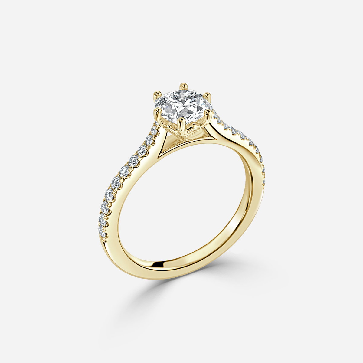 Cushion Diamond Band Engagement Ring