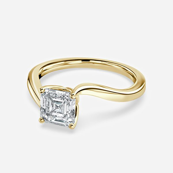Asscher Solitaire Engagement Ring