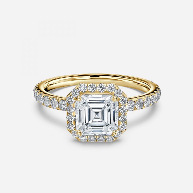Asscher Halo Engagement Ring