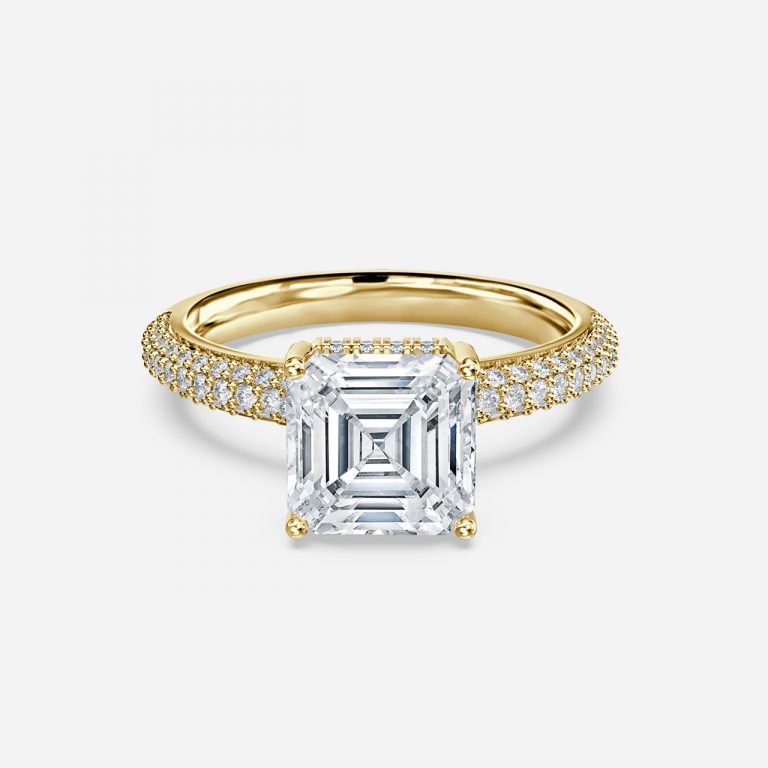 Asscher Hidden Halo Engagement Ring