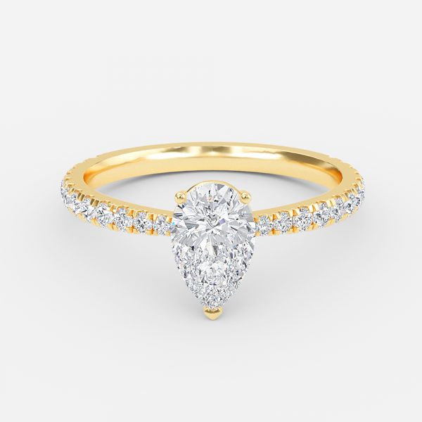 Pear Diamond Band Engagement Ring