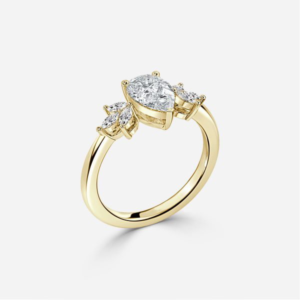 Pear Cluster Engagement Ring