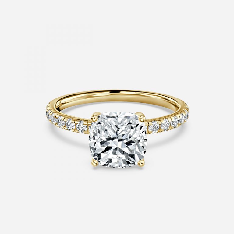 Cushion Diamond Band Engagement Ring