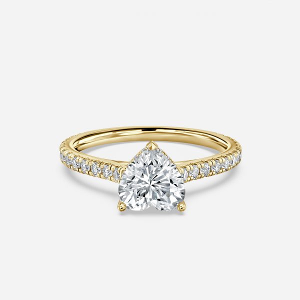 Heart Hidden Halo Engagement Ring