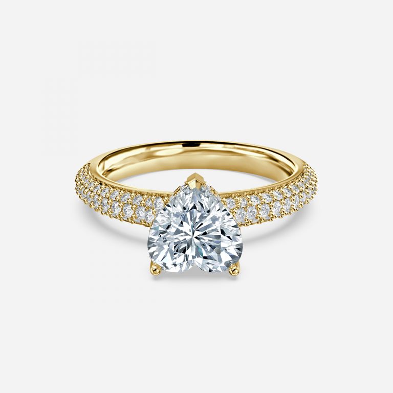 Heart Hidden Halo Engagement Ring