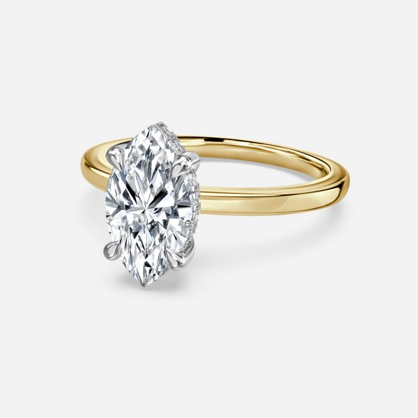 Marquise Hidden Halo Engagement Ring