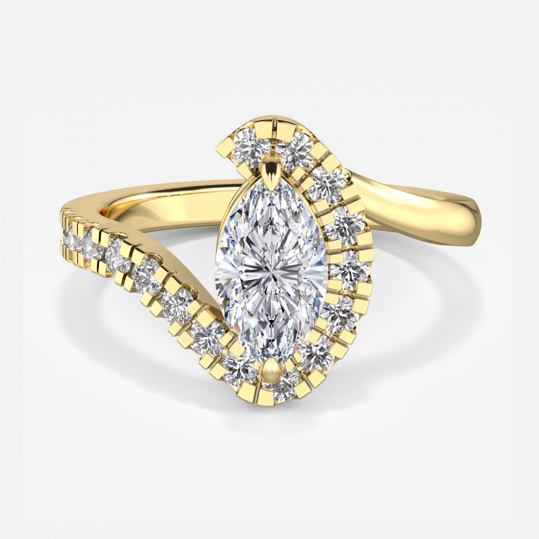 Marquise Halo Engagement Ring