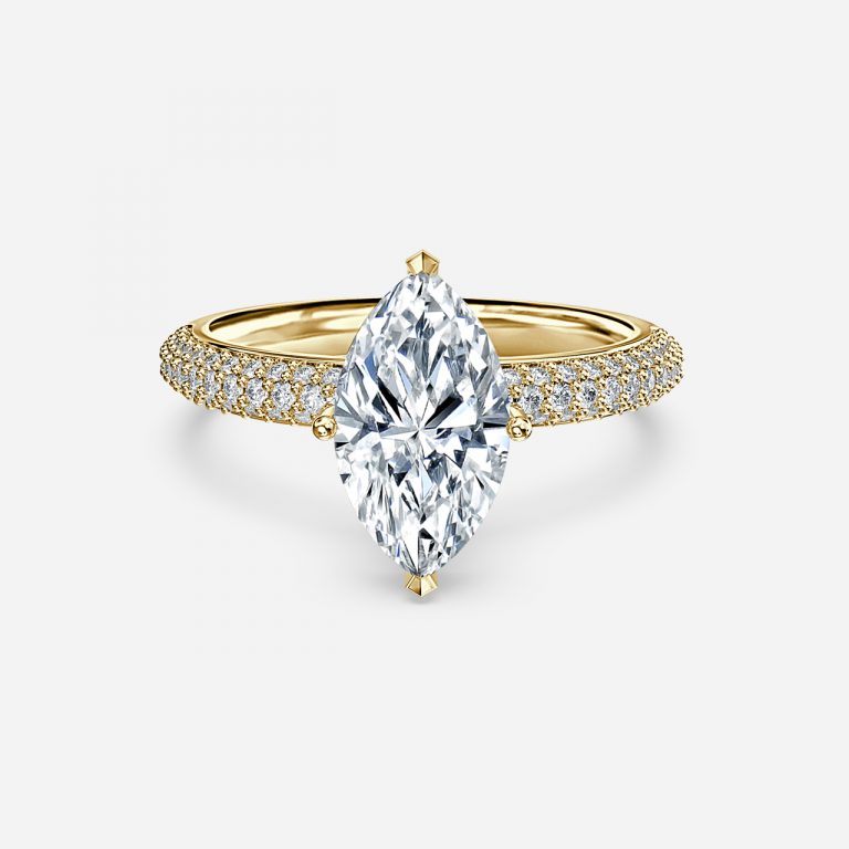 Marquise Hidden Halo Engagement Ring