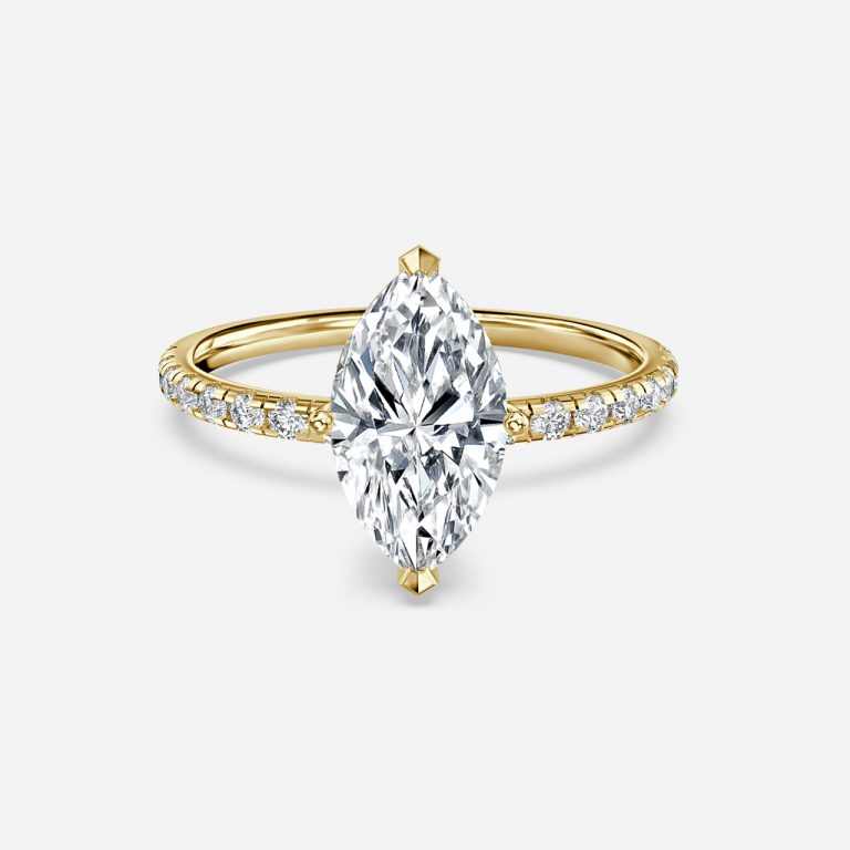 Marquise Diamond Band Engagement Ring