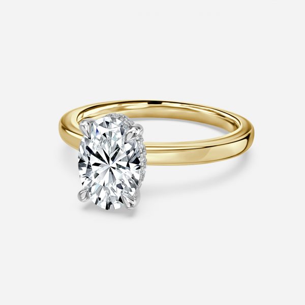 Oval Hidden Halo Engagement Ring
