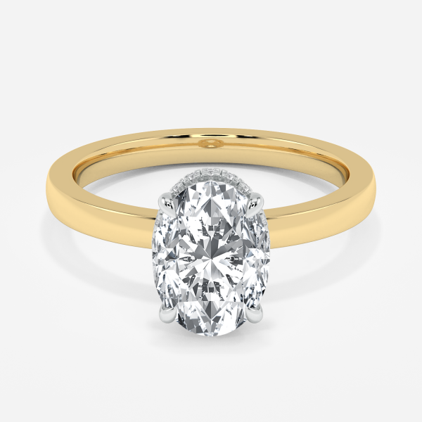 Oval Hidden Halo Engagement Ring