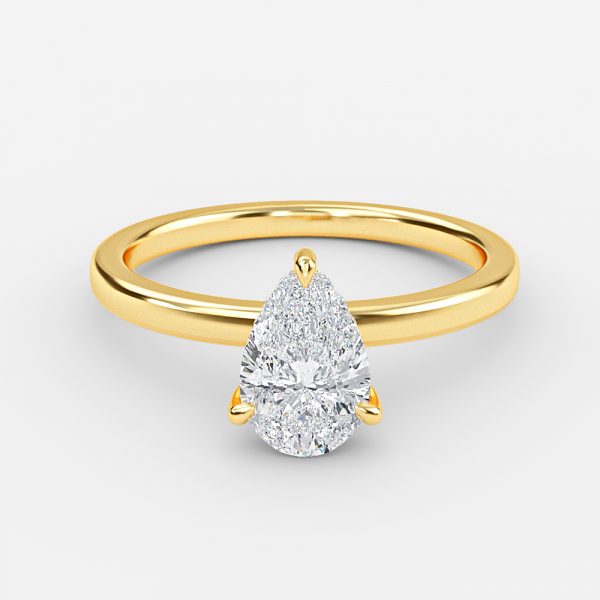 Pear Hidden Halo Engagement Ring