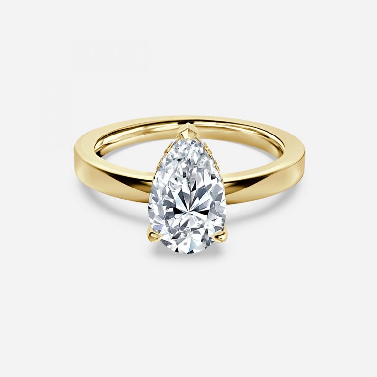 Pear Hidden Halo Engagement Ring