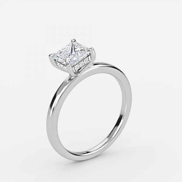 Princess Hidden Halo Engagement Ring