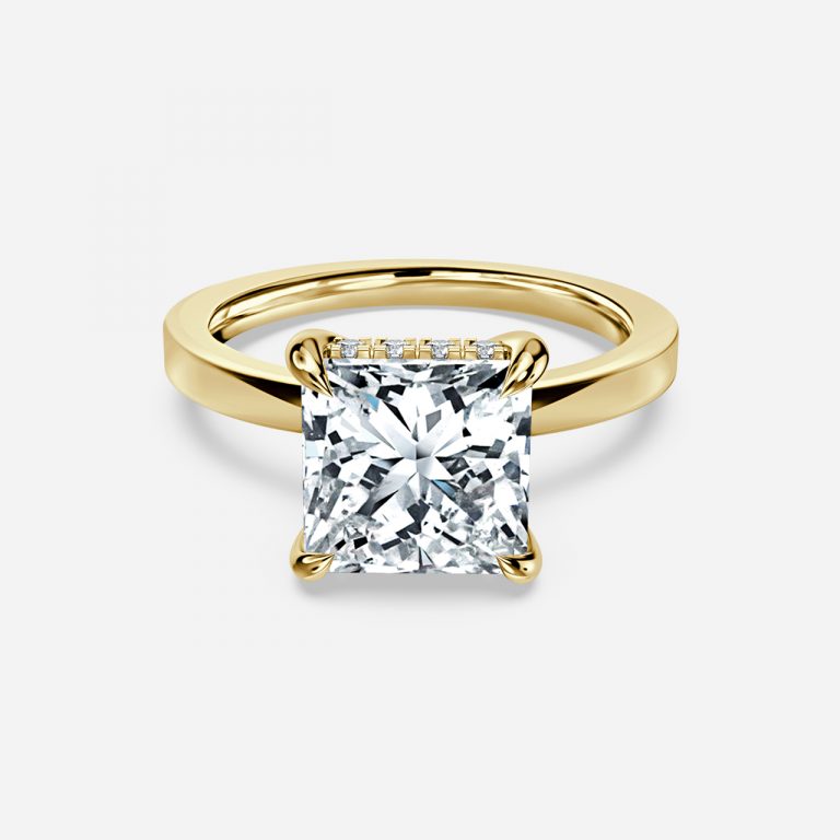 Princess Hidden Halo Engagement Ring