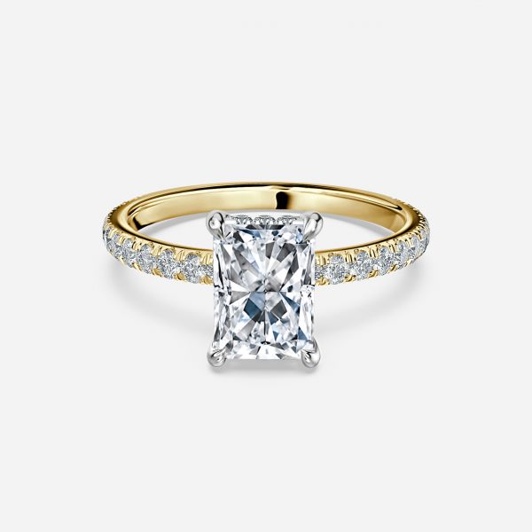 Radiant Hidden Halo Engagement Ring
