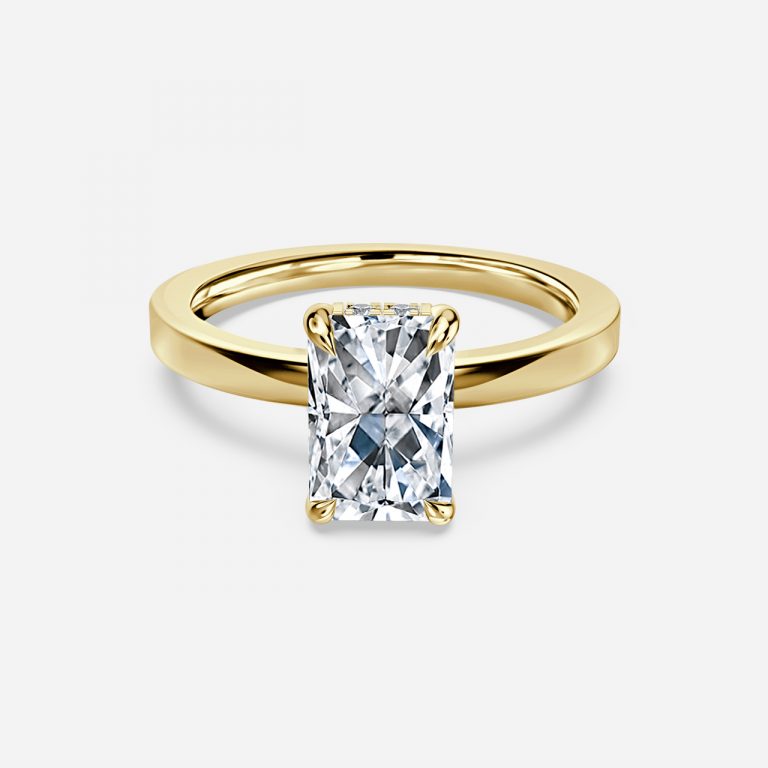 Radiant Hidden Halo Engagement Ring