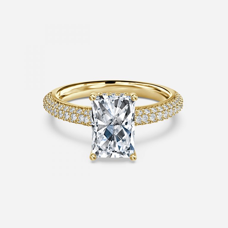 Radiant Hidden Halo Engagement Ring