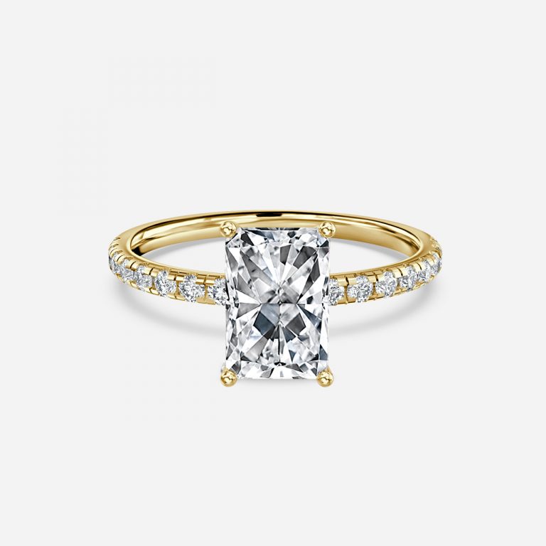 Radiant Diamond Band Engagement Ring