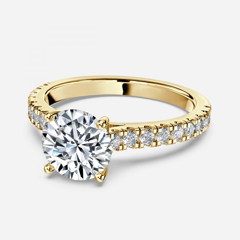 Round Diamond Band Engagement Ring