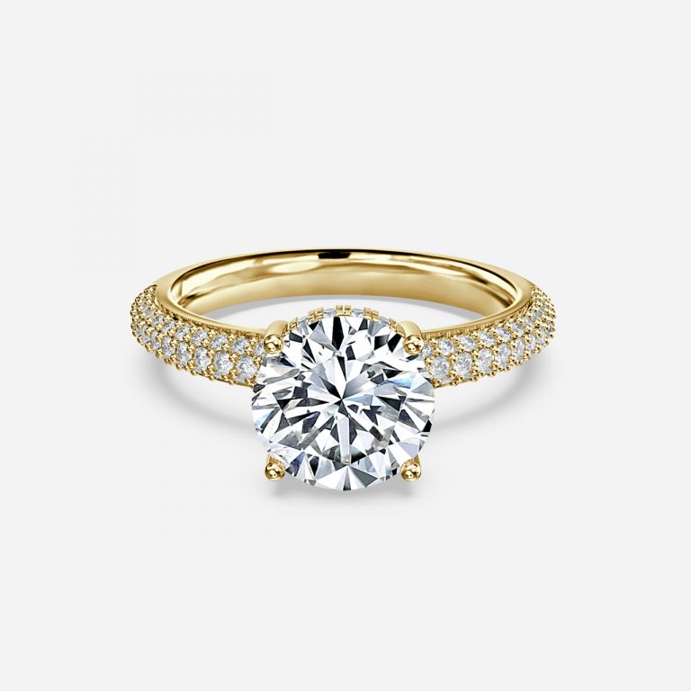 Round Hidden Halo Engagement Ring