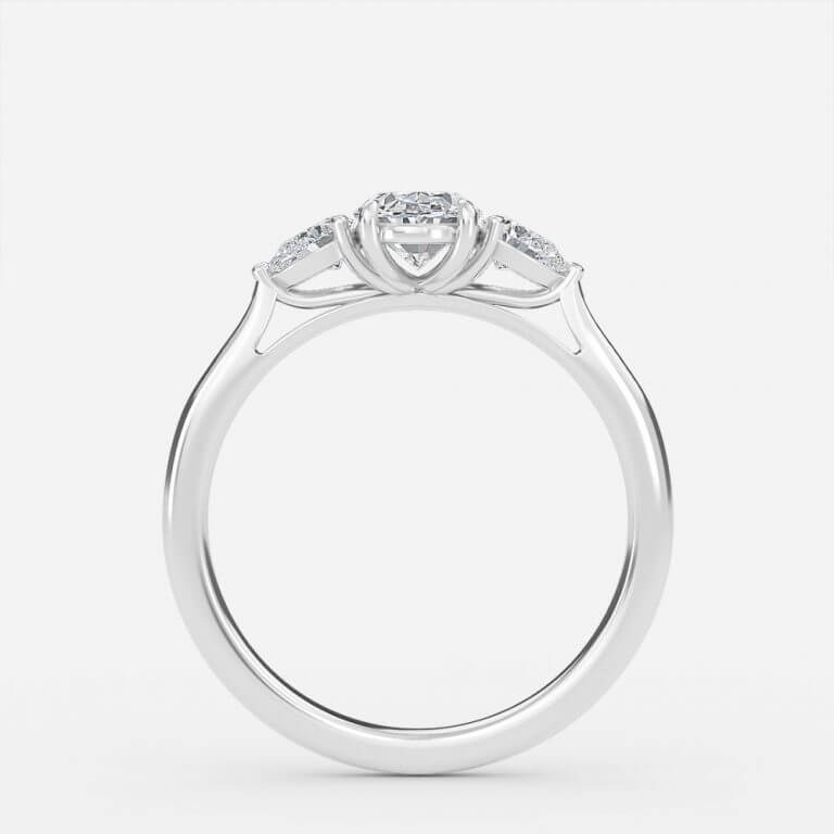 Oval Three Stone Engagement Ring